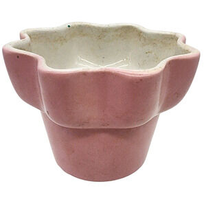 Vintage Hull Pink Scalloped Planter #150 Small 3.5 Inches High